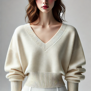 Custom Logo OEM <b>Women's</b> Casual Cartoon Viscose/Cotton Sweater with Covered Button Closure Loose Fit - Product Image 4