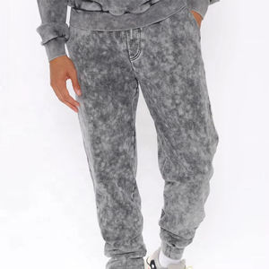 Ensemble de survêtement vintage pour homme, sweat-shirt et pantalon de jogging délavés à l'acide, coton lourd, streetwear, logo personnalisé, vente en gros en usine - Product Image 6