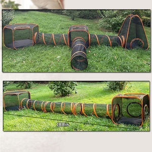 6 en 1 Pop Up Open Pet <span class=keywords><strong>Cat</strong></span> Recinto Transpirable Malla fuerte Corralito al aire libre Valla Gran patio de recreo para gatitos Corralito para mascotas - Product Image 6