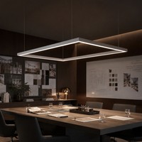 Suspension linéaire LED 2400 mm pour salle de réunion, luminaire de plafond dimmable