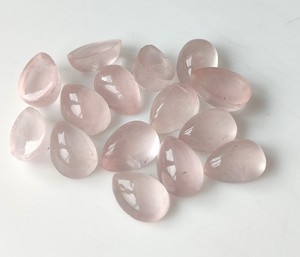 3x5mm-20x30mm ควอตซ์ธรรมชาติสีชมพูพรีเมี่ยมอัญมณีหลวมทำมือทำจากลูกแพร์อัญมณี - Product Image 4