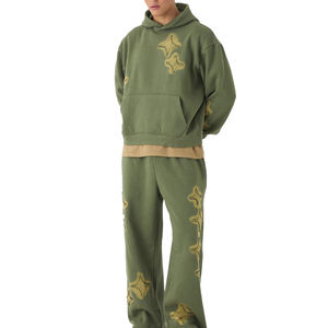 Survêtements personnalisés en coton imprimé intégral, coupe ajustée, effet usé, ensemble en molleton épais pour l'hiver, unisexe, respirant, couleurs et tailles personnalisées - Product Image 1