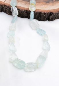 Aigue-marine lisse, 1 brin de 16 pouces, naturelle, pour la fabrication de bijoux fins, pierre précieuse - Product Image 6