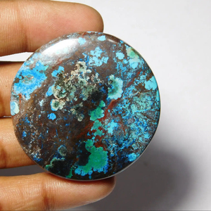Cabochons Shattuckite ธรรมชาติรูปลักษณ์ที่สวยงามและพื้นผิวราคาขายส่งอัญมณีดูวิเศษ Shattuckite หินหลวม 159 ซอง(46*46 มม.) - Product Image 1