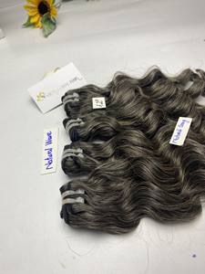 Cabello de trama ondulado natural de color gris natural 100% paquetes de tejido de cabello humano virgen vietnamita - Product Image 2
