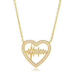 Coeur Beat Design Coeur Forme Zircon Pierre Charme Collier Turc Fabriqué À La Main En Gros 925 Bijoux En Argent Sterling - Product Image 6
