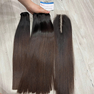 Super doble dibujado sedoso hueso recto todos los colores todas las pulgadas paquetes de pelo de trama cabello humano virgen grande en Stock - Product Image 6