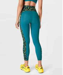 Pantalones deportivos de cintura alta brillantes personalizados para mujer, recién llegados, mallas de Yoga, bolsillos prácticos, ropa deportiva con estampado de patrón sólido - Product Image 6
