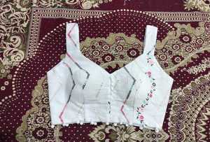 Hermosa y pura blusa tradicional india pakistaní de algodón khadi para fiestas elegantes, bodas, ocasiones casuales y bodas tradicionales. - Product Image 2