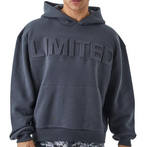 เสื้อฮู้ดผู้ชายแบบมีฮู้ดสำหรับผู้ชายดีไซน์โลโก้นูนแบบกำหนดเอง - Product Image 6