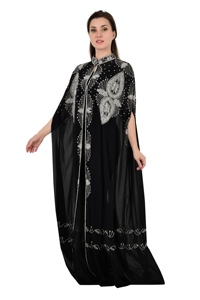 Lux Evening Night <b>Party</b> Wedding Jilbab Wear Manufacturer Women Dress Handmade Abayas Embroidered Front Open Kaftan Long Sleeves - Product Image 4
