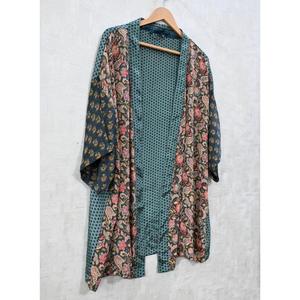 Kimono de Seda Estilo Bohemio, Talla Grande, Transpirable, Informal, Hasta la Rodilla, Estampado, Hecho a Mano en India, Ropa de Dormir para Otoño - Product Image 2
