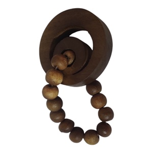 Cadena de madera de Mango con nudo de cuentas de 2 eslabones naturales oscuros, estilo bohemio, hecho a mano, respetuoso con el medio ambiente, Hotel, oficina, sala de estar, decoración de Mesa para el hogar - Product Image 1