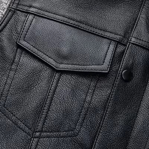Gilet en cuir 100% imperméable de haute qualité pour homme, sans manches, nouveau design, coupe parfaite, décontracté, course à moto, vélo - Product Image 6
