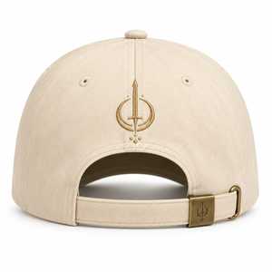 Gorra de Béisbol Premium de Algodón Beige con Logotipo Bordado, Gorra Clásica de 6 Paneles con Hebilla Metálica - Product Image 2
