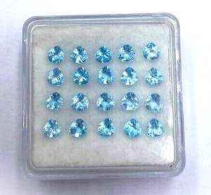 Cuentas de piedras preciosas sueltas de corte de corazón de Topacio Azul suizo Natural de 4mm para fabricación de joyería piedra facetada calibrada de topacio por mayorista - Product Image 4