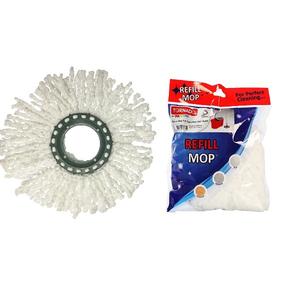 Ensemble de serpillères microfibres rotatives à 360° pour le nettoyage des sols, avec recharges faciles, blanc, pour la maison - Product Image 1