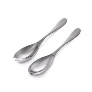 Juego de Cubiertos de Acero Inoxidable con Diseño Simple, Tenedor y Cuchara para Ensalada, Vajilla Moderna - Product Image 1