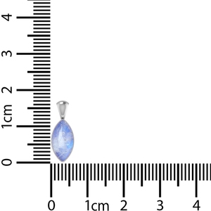 Premium 925 Sterling Silver Fine Pendant & Charm Purple Moonstone Gemstone Pear Marquise Oval Cab <b>with</b> Spring <b>Lock</b> Bezel Setting - Product Image 4