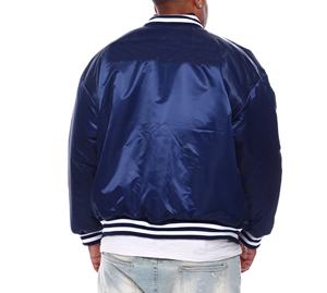 Chaqueta universitaria de satén OEM personalizada para tiendas de moda, prendas de vestir exteriores unisex estilo béisbol bombardero de alta calidad con logotipo impreso - Product Image 2