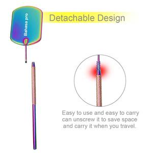 Miroir à cils carré en acier inoxydable couleur plasma arc-en-ciel avec longue poignée, miroir à cils privé par Bahasa Pro - Product Image 5