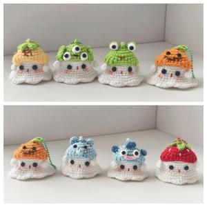 Vente Flash : Porte-clés fantaisie en crochet fait main, motif petit fantôme, pour couple, décoration de sac ou de voiture, pour enfants et adultes - Product Image 5