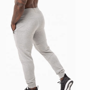 Jogging en molleton uni pour homme, coupe slim, 100% coton, poids lourd, avec cordon de serrage et poche zippée, qualité supérieure, vente en gros - Product Image 3