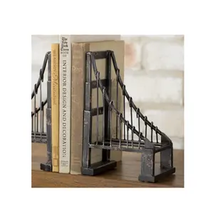 Serre-livres industriels en métal antidérapant Serre-livres en métal Serre-livres noirs pour livres lourds Serre-livres décoratifs marron antique pour le bureau à domicile - Product Image 1