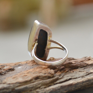 <b>Raw</b> Azurite Malachite 925 Sterling Silver <b>Raw</b> <b>Crystal</b> Malachite Wedding Gift Statement Ring Stunning Natural Gemstone Jewelry - Product Image 2