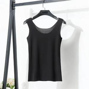 Invisible Seamless Ice Silk Modal Strap <b>Vest</b> <b>Women</b> Summer Thin round Neck Sleeveless Pure Color Base <b>Top</b> Female Fashion - Product Image 3