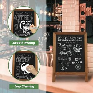 Letrero de pizarra de mesa marrón rústico pequeño 10 \ "X 14 \" pizarra magnética no porosa pizarra boda/menú de cocina tablero de corcho - Product Image 3