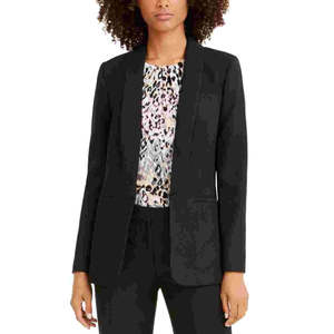 Blazer da Donna Calvin Klein Parker con Apertura Frontale, Stampa Tinta Unita, Ricamo, Bottoni, Monopetto o Doppiopetto, Nero, Taglia 14 - Product Image 1