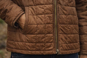 Veste matelassée vintage marron pour homme, veste d'hiver légère, vêtements de travail décontractés pour homme, fermeture éclair sur le devant, col montant - Product Image 3