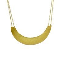 Colliers pendentifs unisexes tendance en laiton massif plaqué or 18 carats faits à la main en forme de lune - Cadeau