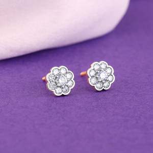 Pendientes de Oro Rosa de 14K con Diamantes en Forma de Racimo - Regalo - Product Image 6