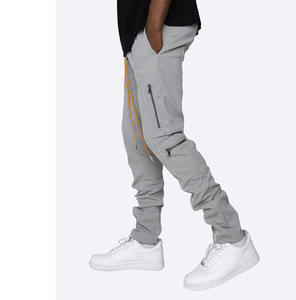 Latest Winter Fall <b>Men's</b> Sweatpants Casual Flared Stacked Jogger Pants with Drawstring Waist Fashionable Cotton Fabric - Product Image 4