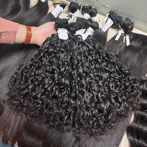 Venta al por mayor Super doble dibujado Remy cabello humano birmano rizado-crudo vietnamita proveedor de alto grado - Product Image 1