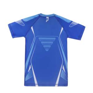 Green Hill 2023 - Camiseta de Compresión para Artes Marciales Mixtas (MMA) con Logotipo Personalizado, Protección UPF50 Anti-UV, Larga, de Nailon y Elastano, para Niños, Azul, con Mangas Cortas - Product Image 1