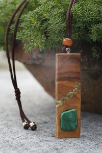 COLLARES RÚSTICOS PARA MUJER HOMBRE NATURAL GRANDE BOHO TRIBAL SONO Colgante DE MADERA en cordón ajustable Collar hecho a mano - Product Image 5