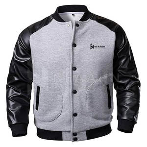 Veste d'hiver pour hommes de style Letterman la plus populaire col montant avec similicuir coton marque privée quantité en vrac - Product Image 1