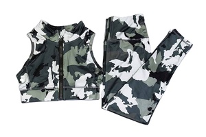 Women's Plus Size Heat-Transfer Printed Yoga Set 3-Piece Slim Fit Workout Clothing Spandex/Nylon for Gym Fitness - Product Image 5