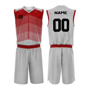 ชุดเสื้อบาสเก็ตบอลและกางเกงขาสั้นชุดเล่นกีฬาสีทึบโลโก้ออกแบบใหม่ล่าสุด - Product Image 1