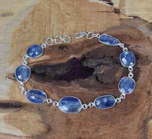 Blue Kyanite <b>Bracelet</b> Sterling Silver Faceted Gemstone Adjustable Handmade Jewelry Elegant Gift For Women - Product Image 3
