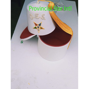 Masonic Regalia Shriner Fezzes Estuches con lingotes Oro/Plata Bordado Hecho a mano Cuero artificial Colores personalizables y logotipo - Product Image 6
