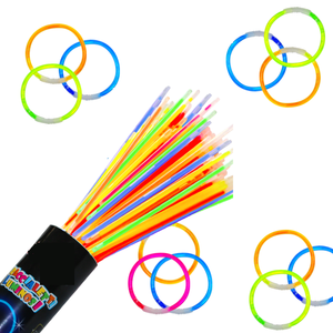 100 di luce fluorescente braccialetti con connettori Party Disco Kit eventi per feste accessori bomboniere - Product Image 1
