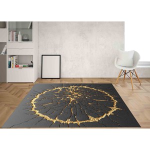 Tapis Kintsugi : Accent doré 3D, Décoration moderne, Tapis imprimé, Tapis à poils doux - Product Image 2