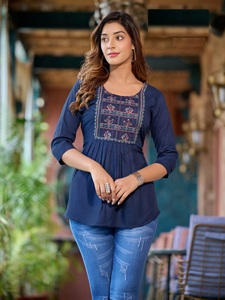 ผ้าเรยอนแบบใหม่ผ้าทอสไตล์ตะวันตกสุดแฟนซีสำหรับฤดูร้อนพร้อมงานปักลวดลายดิจิตอลใส่สบายมีสไตล์ - Product Image 4