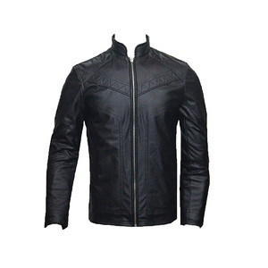 <b>Men</b> <b>Bomber</b> <b>Jacket</b> Distressed Customized Genuine Sheep Leather with Zipper Closure Winter Parka Waterproof Windproof - Product Image 4