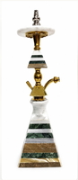 Schweres Marmor-Pyramiden-Shisha-Set, Handgefertigte Ägyptische Wasserpfeife, Option mit Riesiger Messingvase