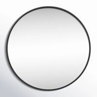 Miroir mural rond moderne en bois massif avec une épaisseur de 5 mm pour votre maison. Utilisation en chambre à coucher, salon et appartement